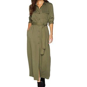 BB Dakota Olive Trench Duster Coat